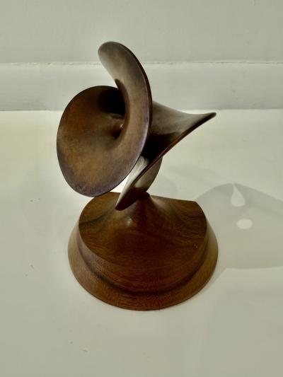 Abstract Bronze sculpture with a patinated copper finish 