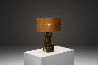 Abstract Ceramic Table Lamp France 1960s