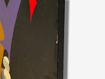 Abstract Expressionism Contemporary Large Black Painting Nude Motif 20th C 