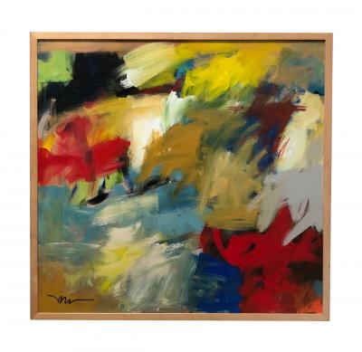 Abstract Expressionist Painting by Susan Morosky Neon Day Field 3
