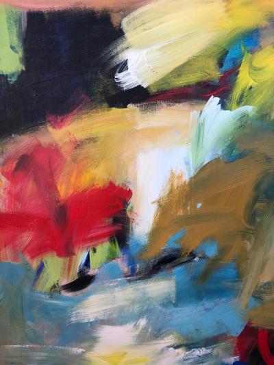 Abstract Expressionist Painting by Susan Morosky Neon Day Field 3