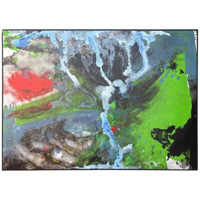 Abstract Framed Oil On Canvas