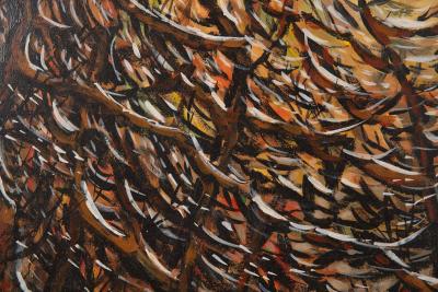 Abstract Impressionist Painting Trees in the Moonlight by David Rhodes 1965