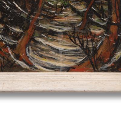 Abstract Impressionist Painting Trees in the Moonlight by David Rhodes 1965