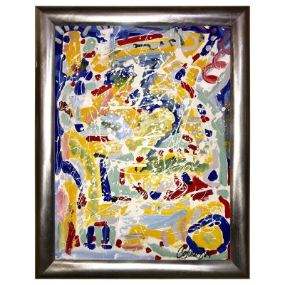 Abstract Oil on Canvas Painting by Colow B Dated 1984
