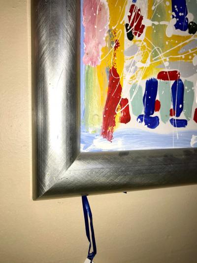 Abstract Oil on Canvas Painting by Colow B Dated 1984