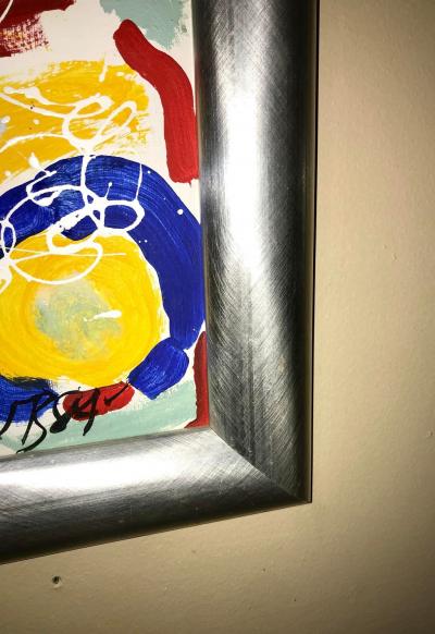 Abstract Oil on Canvas Painting by Colow B Dated 1984