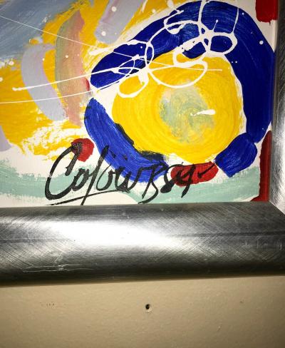 Abstract Oil on Canvas Painting by Colow B Dated 1984