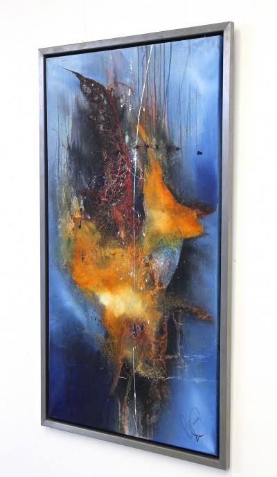 Abstract Painting Sea War Acrylic On Canvas by MS Steel Frame AT 2021