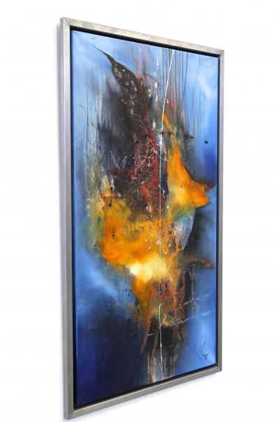 Abstract Painting Sea War Acrylic On Canvas by MS Steel Frame AT 2021