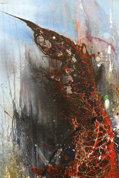 Abstract Painting Sea War Acrylic On Canvas by MS Steel Frame AT 2021