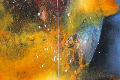 Abstract Painting Sea War Acrylic On Canvas by MS Steel Frame AT 2021