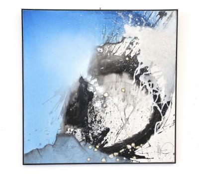 Abstract Painting Snowball Effect Acrylic On Canvas signed by MS AT 2011