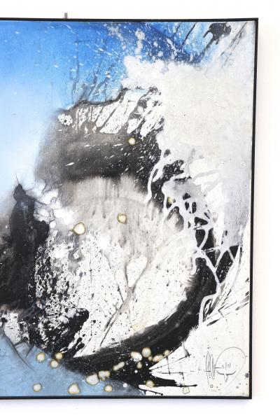 Abstract Painting Snowball Effect Acrylic On Canvas signed by MS AT 2011