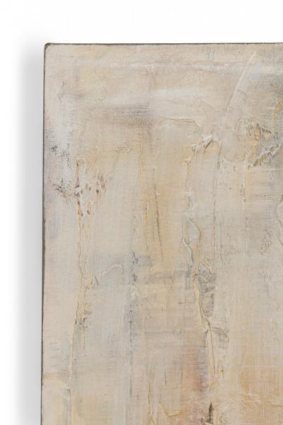 Abstract Painting in Beige Brown and Green on Unframed Stretched Canvas