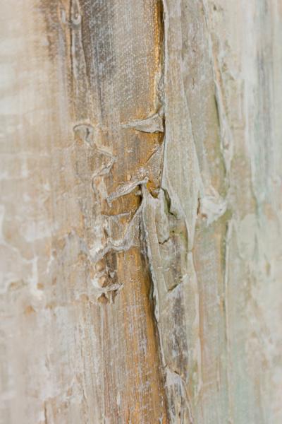 Abstract Painting in Beige Brown and Green on Unframed Stretched Canvas