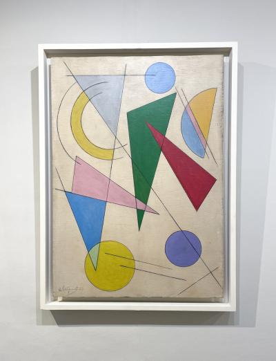 Abstract Painting on Board by Amilde Dupont