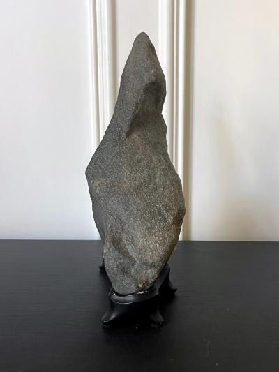 Abstract Scholar Rock Viewing Stone on Wood Stand