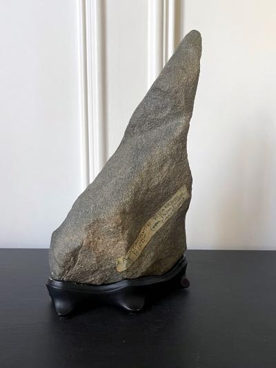 Abstract Scholar Rock Viewing Stone on Wood Stand