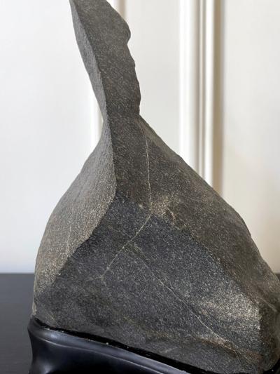 Abstract Scholar Rock Viewing Stone on Wood Stand
