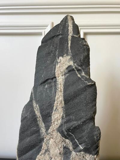 Abstract Scholar Rock Viewing Stone on Wood Stand