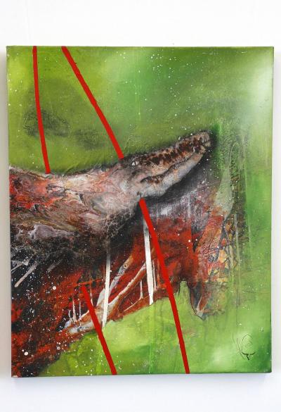 Abstract Two Part Painting The Alli Gate Acrylic On Canvas by MS AT 2021