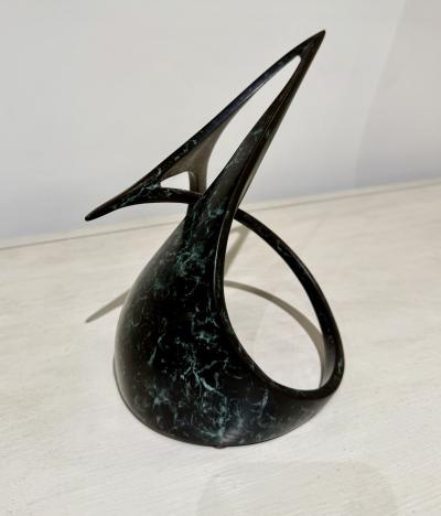 Abstract bronze sculpture Signed C Strain 18 20 00 America 2000