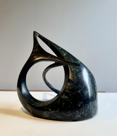 Abstract bronze sculpture Signed C Strain 18 20 00 America 2000