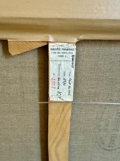 Abstract oil on canvas by Andre Beudain France 1970s 