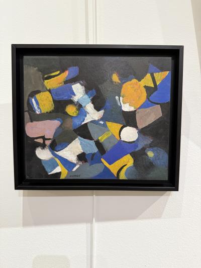 Abstract oil painting by Roland Bierge France 1976 