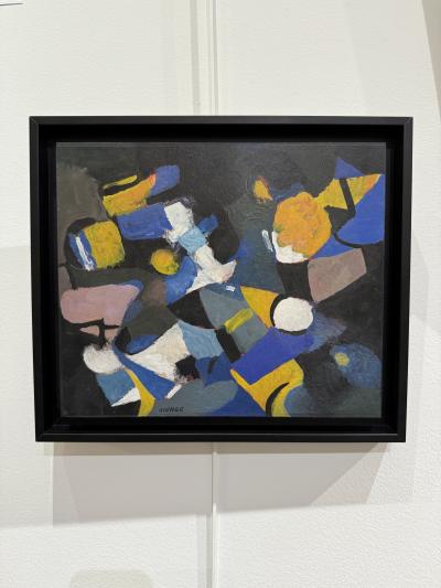 Abstract oil painting by Roland Bierge France 1976 