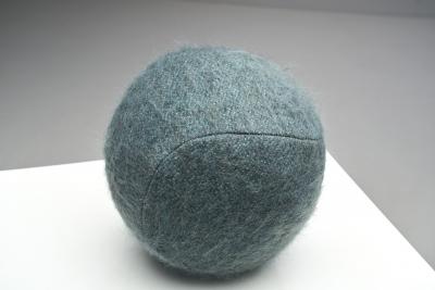 Accent Ball Pillow in Bluish Grey Fabric