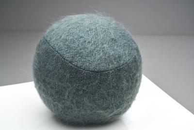 Accent Ball Pillow in Bluish Grey Fabric