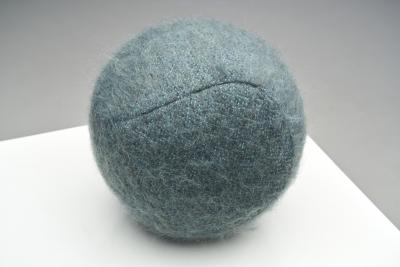 Accent Ball Pillow in Bluish Grey Fabric