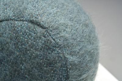 Accent Ball Pillow in Bluish Grey Fabric