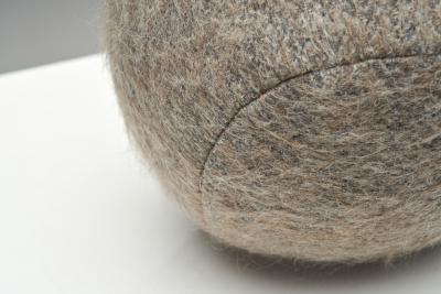 Accent Ball Pillow in Light Brown Fabric