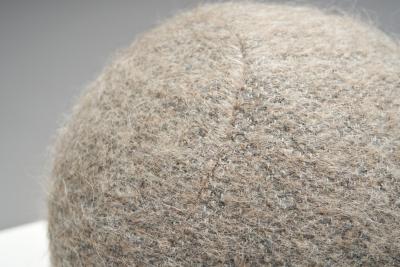 Accent Ball Pillow in Light Brown Fabric