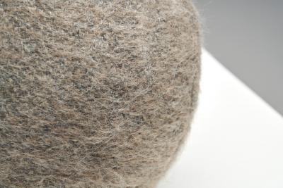 Accent Ball Pillow in Light Brown Fabric