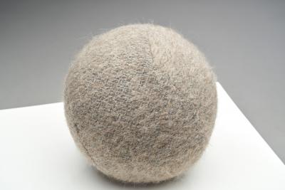 Accent Ball Pillow in Light Brown Fabric