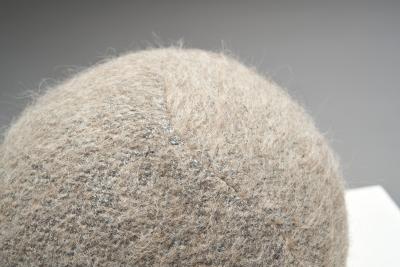 Accent Ball Pillow in Light Brown Fabric