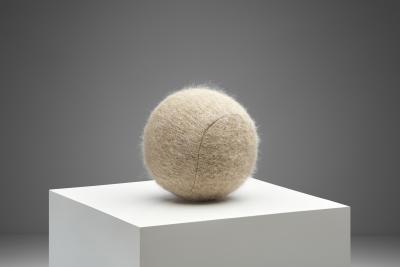 Accent Ball Pillow in Sand Coloured Fabric