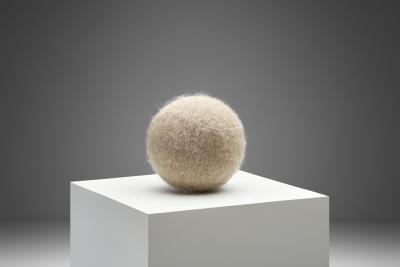 Accent Ball Pillow in Sand Coloured Fabric