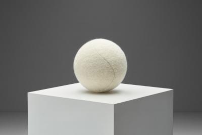 Accent Ball Pillow in Sand Coloured Fabric