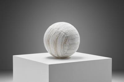 Accent Ball Pillow in a Soft Striped Fabric