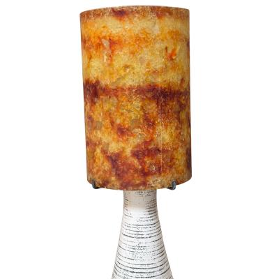 Accolay Pottery 1970s Mid Century Modern Accolay Pottery Lamp W Resin Shade