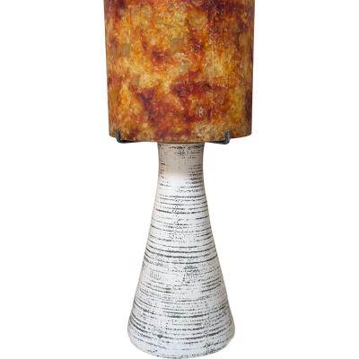 Accolay Pottery 1970s Mid Century Modern Accolay Pottery Lamp W Resin Shade