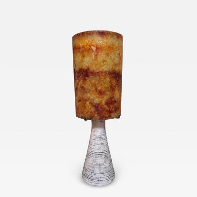 Accolay Pottery 1970s Mid Century Modern Accolay Pottery Lamp W Resin Shade