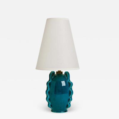 Accolay Pottery Turquoise Ceramic Table Lamp by Accolay