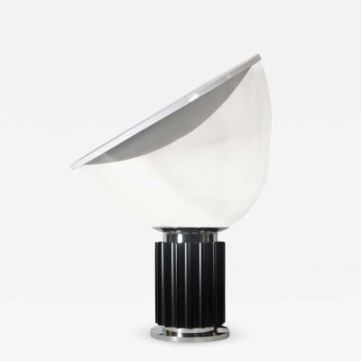 Achille Castiglioni TACCIA TABLE LAMP BLACK WHITE CHROME CLEAR GLASS BY FLOS