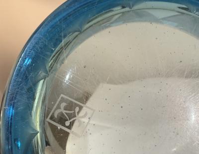 Acid etched glass bowl By Jean Luce France 1930s 